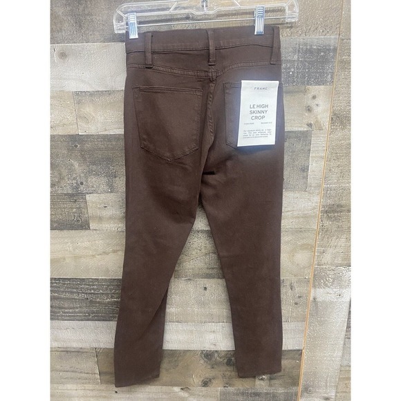 FRAME DENIM Le High Skinny Crop Jeans Size 24 Mahogany NEW - Picture 9 of 11